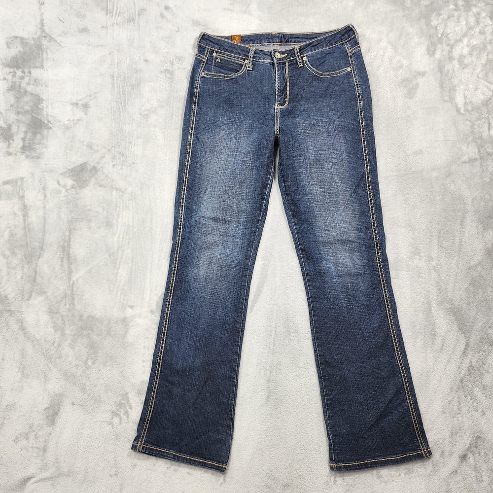 Wrangler Aura Jeans Womens 10 Blue Instantly Slimming Bootcut Stretch Denim